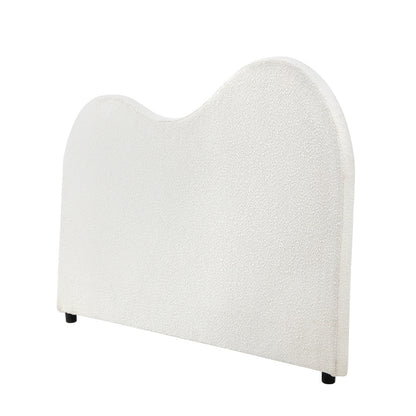 Oikiture Bed Head King Size Headboard Boucle Fabric White-Headboards-PEROZ Accessories