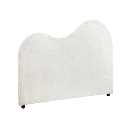 Oikiture Bed Head King Single Headboard Boucle Fabric White-Headboards-PEROZ Accessories