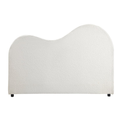 Oikiture Bed Head King Single Headboard Boucle Fabric White-Headboards-PEROZ Accessories