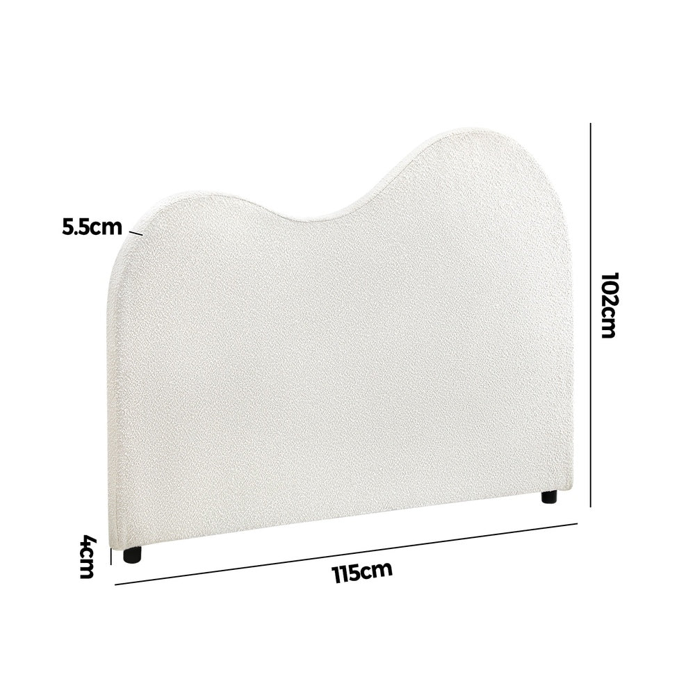 Oikiture Bed Head King Single Headboard Boucle Fabric White-Headboards-PEROZ Accessories