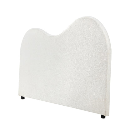 Oikiture Bed Head Queen Size Headboard Boucle Fabric White-Headboards-PEROZ Accessories