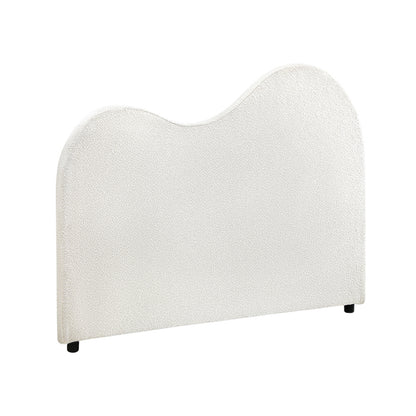Oikiture Bed Head Single Size Headboard Boucle Fabric White-Headboards-PEROZ Accessories