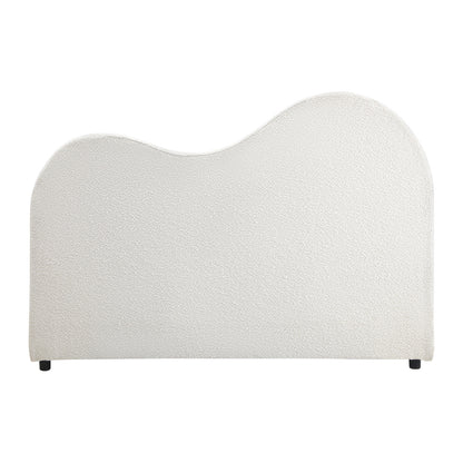 Oikiture Bed Head Single Size Headboard Boucle Fabric White-Headboards-PEROZ Accessories