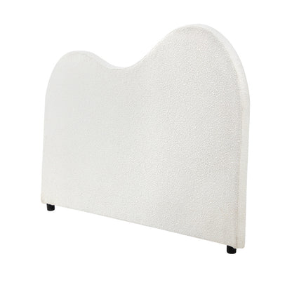 Oikiture Bed Head Single Size Headboard Boucle Fabric White-Headboards-PEROZ Accessories