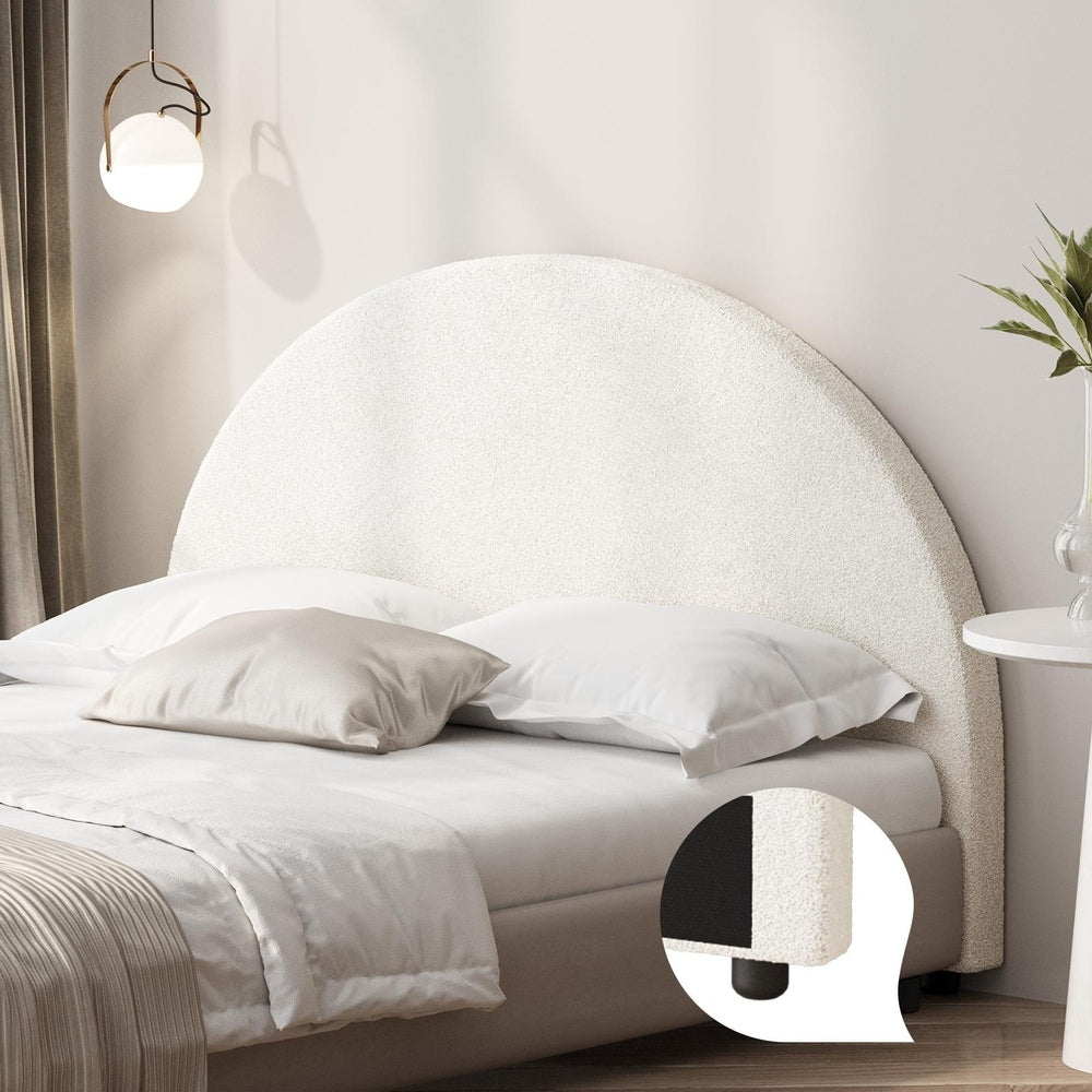 Oikiture Bed Head Double Size Headboard Boucle White-Headboards-PEROZ Accessories