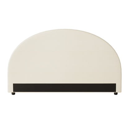 Oikiture Bed Head King Size Headboard Bedhead Fabric Beige-Headboards-PEROZ Accessories
