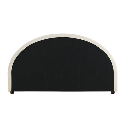 Oikiture Bed Head King Size Headboard Bedhead Fabric Beige-Headboards-PEROZ Accessories