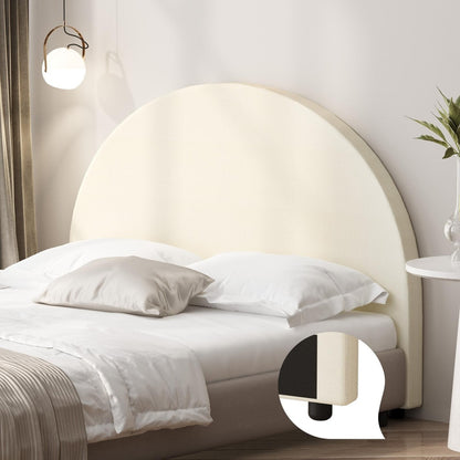 Oikiture Bed Head King Single Headboard Fabric Beige-Headboards-PEROZ Accessories