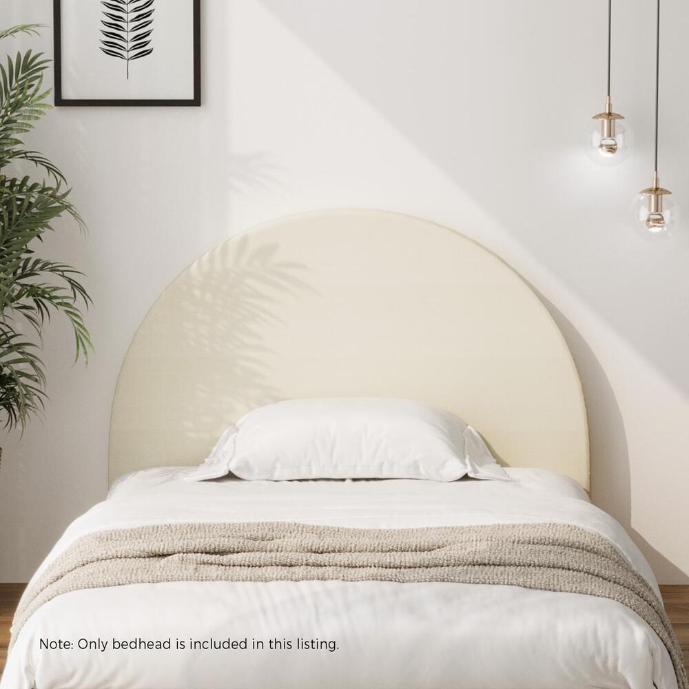 Oikiture Bed Head King Single Headboard Fabric Beige-Headboards-PEROZ Accessories