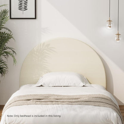 Oikiture Bed Head King Single Headboard Fabric Beige-Headboards-PEROZ Accessories