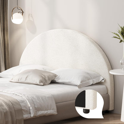 Oikiture Bed Head King Single Size Headboard Bedhead Boucle White-Headboards-PEROZ Accessories