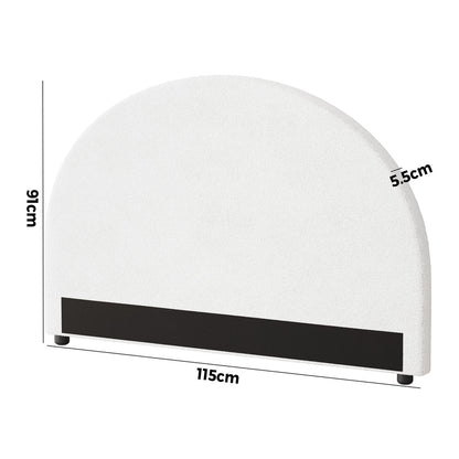 Oikiture Bed Head King Single Size Headboard Bedhead Boucle White-Headboards-PEROZ Accessories