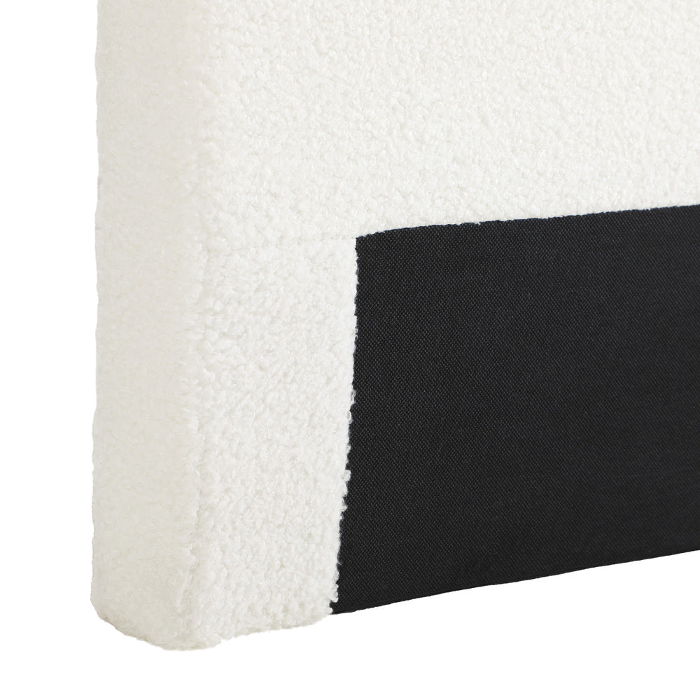Oikiture Bed Head King Single Size Headboard Bedhead Boucle White-Headboards-PEROZ Accessories