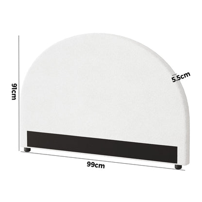 Oikiture Bed Head Single Size Headboard Bedhead Boucle White-Headboards-PEROZ Accessories