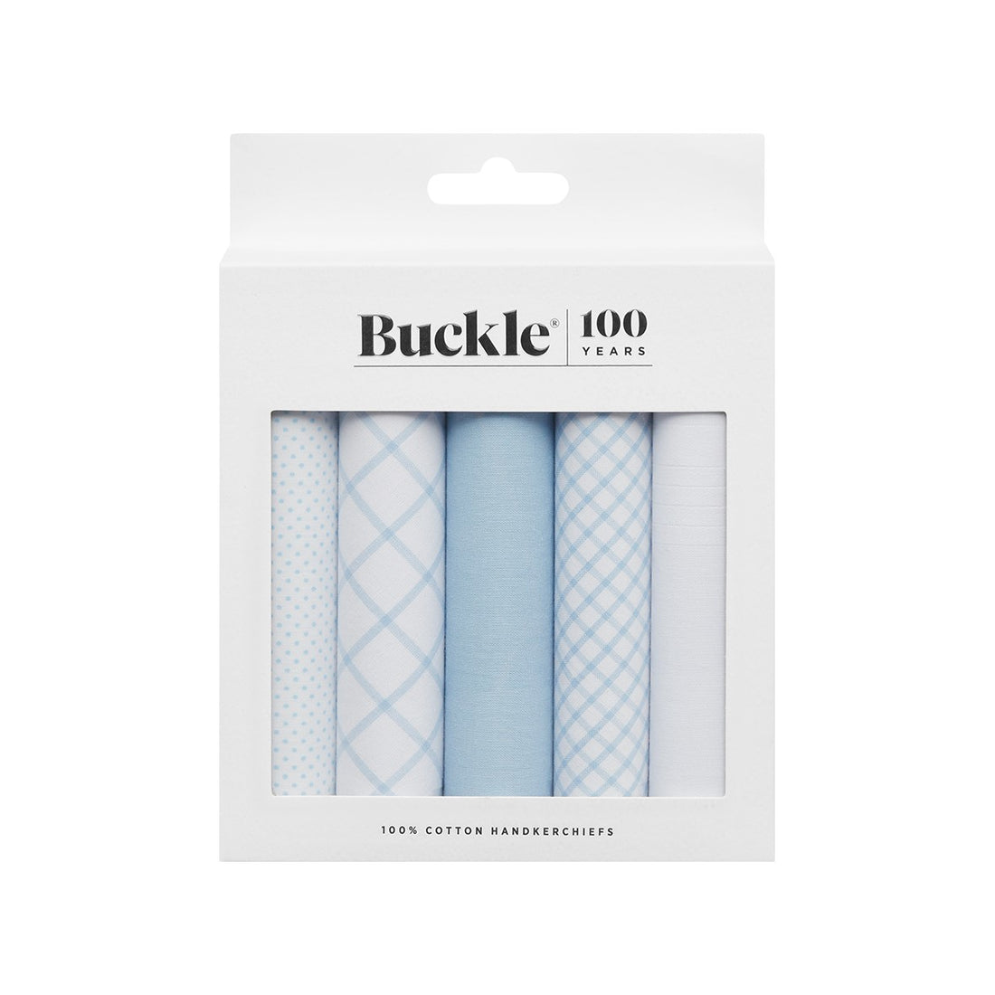HANDKERCHIEFS. 5 PACK. 100% Cotton. Assorted. Light Blue.-Handkerchiefs-PEROZ Accessories
