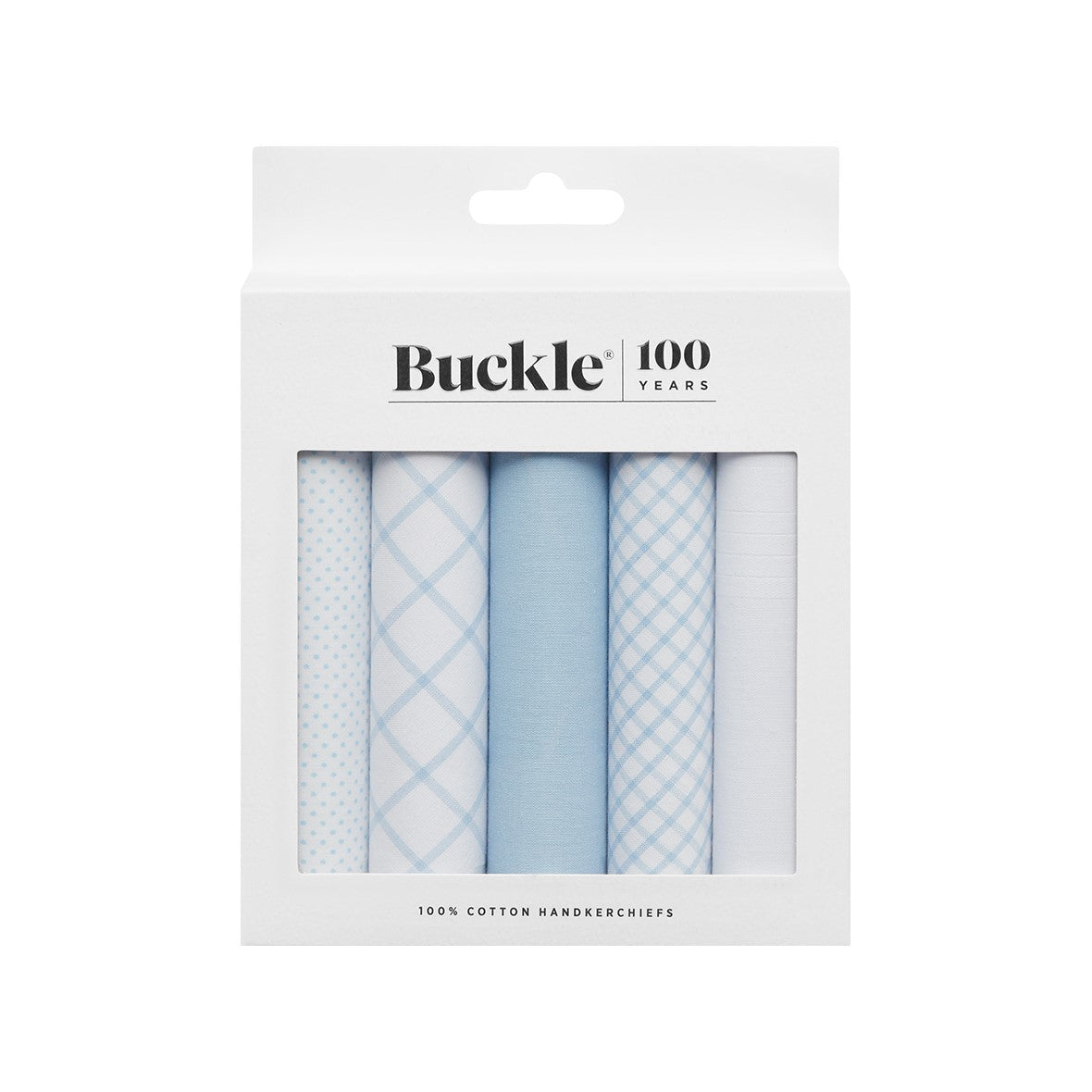 HANDKERCHIEFS. 5 PACK. 100% Cotton. Assorted. Light Blue.-Handkerchiefs-PEROZ Accessories
