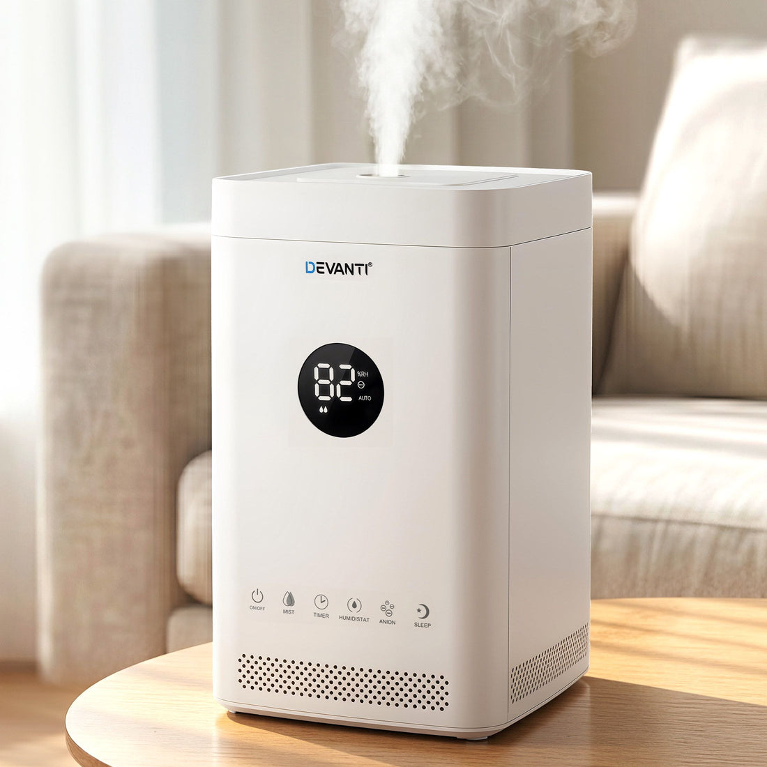 Devanti Ultrasonic Humidifier Air Purifier Top Fill Auto Humidity 3.5L White-Appliances > Aroma Diffusers &amp; Humidifiers > Humidifiers-PEROZ Accessories