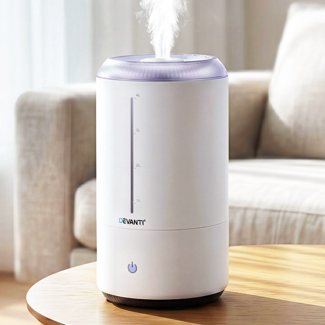 Devanti Ultrasonic Humidifier Aroma Diffuser Top Fill Quiet Bedroom 4L White-Appliances > Aroma Diffusers &amp; Humidifiers > Humidifiers-PEROZ Accessories