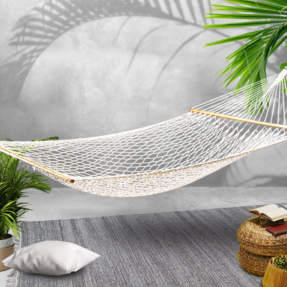 Gardeon Hammock Bed Outdoor Chair Camping Hanging Hammocks Mesh 2 Person-Hammock-PEROZ Accessories