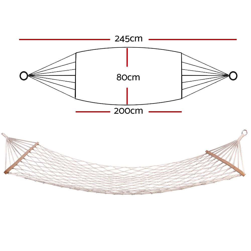 Gardeon Hammock Bed Outdoor Chair Camping Hammocks Hanging Mesh-Hammock-PEROZ Accessories