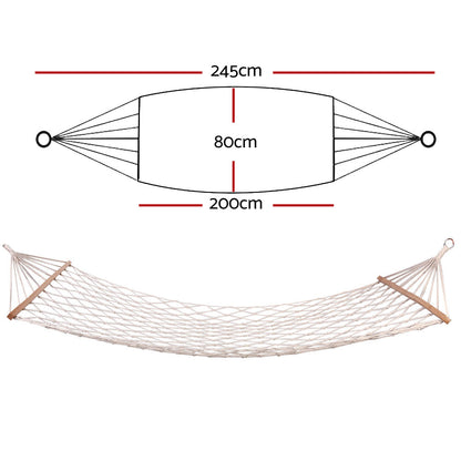 Gardeon Hammock Bed Outdoor Chair Camping Hammocks Hanging Mesh-Hammock-PEROZ Accessories