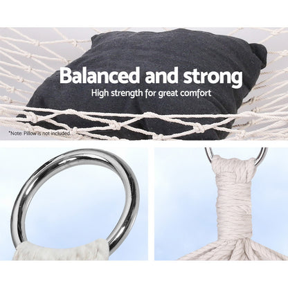 Gardeon Hammock Bed Outdoor Chair Camping Hammocks Hanging Mesh-Hammock-PEROZ Accessories