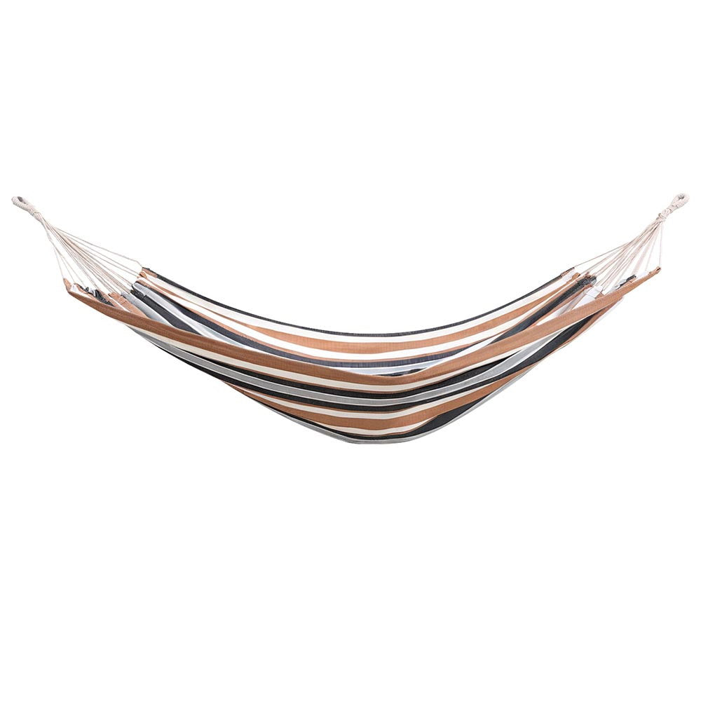 Gardeon Hammock Bed Outdoor Camping Hammocks Beige Grey-Home &amp; Garden &gt; Hammocks &gt; Hammocks &amp; Accessories-PEROZ Accessories