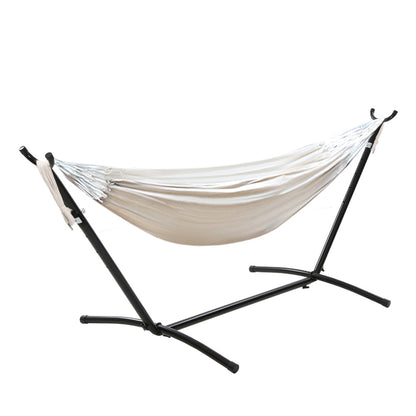Gardeon Hammock Bed Camping Chair Outdoor Lounge Single Cotton with Stand-Hammock-PEROZ Accessories