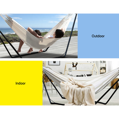 Gardeon Hammock Bed with Stand Outdoor Camping Hammocks Steel Frame-Hammock-PEROZ Accessories