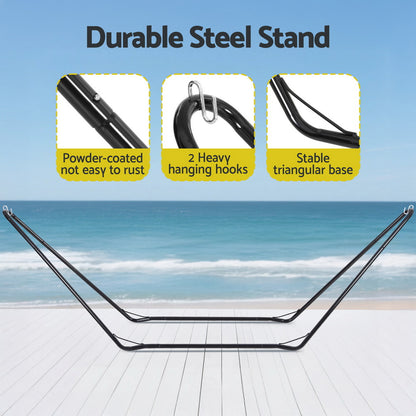 Gardeon Hammock Bed Stand Steel Frame Outdoor Garden-Home &amp; Garden &gt; Hammocks &gt; Hammocks &amp; Accessories-PEROZ Accessories
