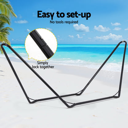 Gardeon Hammock Bed Stand Steel Frame Outdoor Garden-Home &amp; Garden &gt; Hammocks &gt; Hammocks &amp; Accessories-PEROZ Accessories