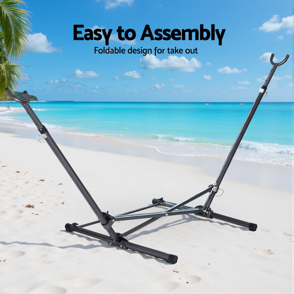 Gardeon Hammock Bed Stand Steel Frame Outdoor Indoor-Home &amp; Garden &gt; Hammocks &gt; Hammocks &amp; Accessories-PEROZ Accessories