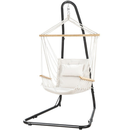 Gardeon Hammock Chair with Heavy Duty Steel Stand-Home &amp; Garden &gt; Hammocks &gt; Hammocks &amp; Accessories-PEROZ Accessories