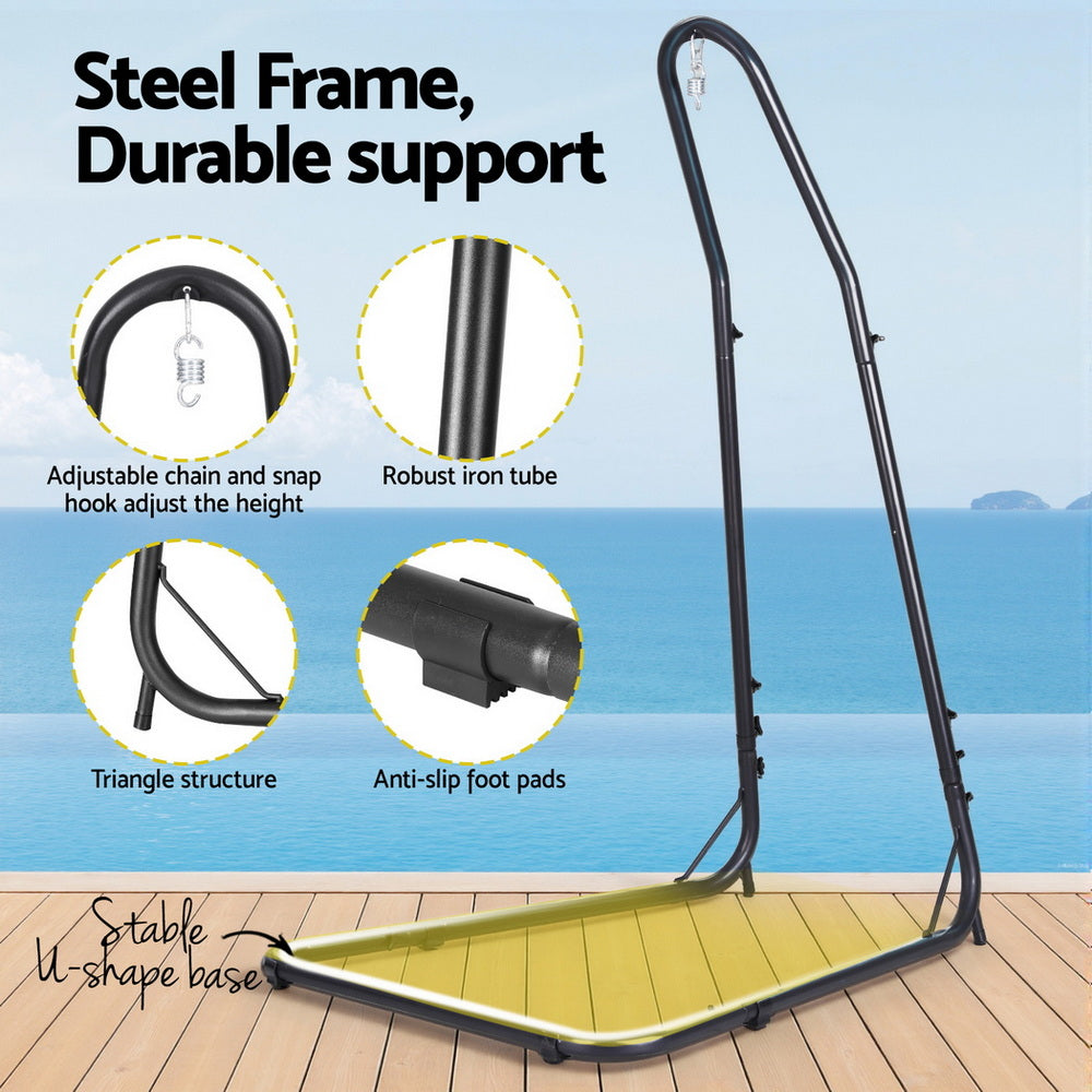 Gardeon Hammock Chair with Heavy Duty Steel Stand-Home &amp; Garden &gt; Hammocks &gt; Hammocks &amp; Accessories-PEROZ Accessories
