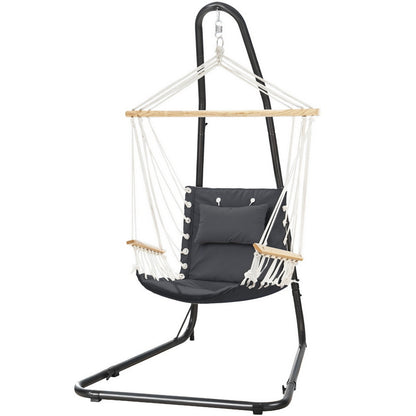 Gardeon Hammock Chair with Heavy Duty Steel Stand-Home &amp; Garden &gt; Hammocks &gt; Hammocks &amp; Accessories-PEROZ Accessories