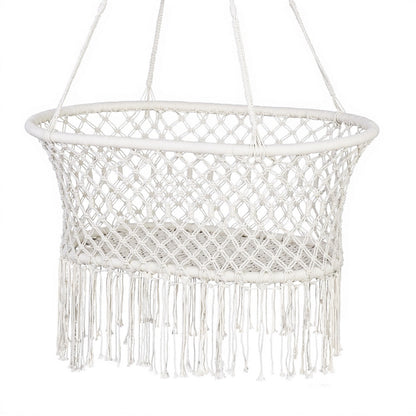Gardeon Hammock Chair Cotton Swing Chair Outdoor Indoor Cream-Home &amp; Garden &gt; Hammocks &gt; Hammocks &amp; Accessories-PEROZ Accessories