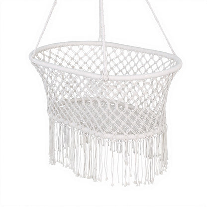 Gardeon Hammock Chair Cotton Swing Chair Outdoor Indoor Cream-Home &amp; Garden &gt; Hammocks &gt; Hammocks &amp; Accessories-PEROZ Accessories