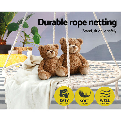 Gardeon Hammock Chair Outdoor Tree Swing Nest Web Hanging Seat 100cm-Hammock-PEROZ Accessories