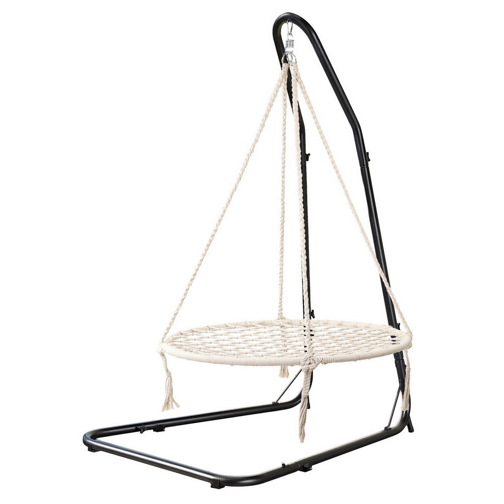 Gardeon Hammock Hanging Chair with Steel Stand-Home &amp; Garden &gt; Hammocks &gt; Hammocks &amp; Accessories-PEROZ Accessories