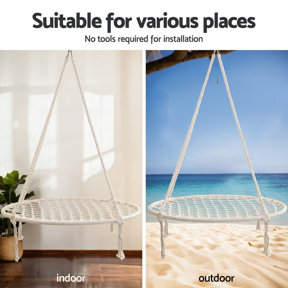 Gardeon Hammock Hanging Chair with Steel Stand-Home &amp; Garden &gt; Hammocks &gt; Hammocks &amp; Accessories-PEROZ Accessories
