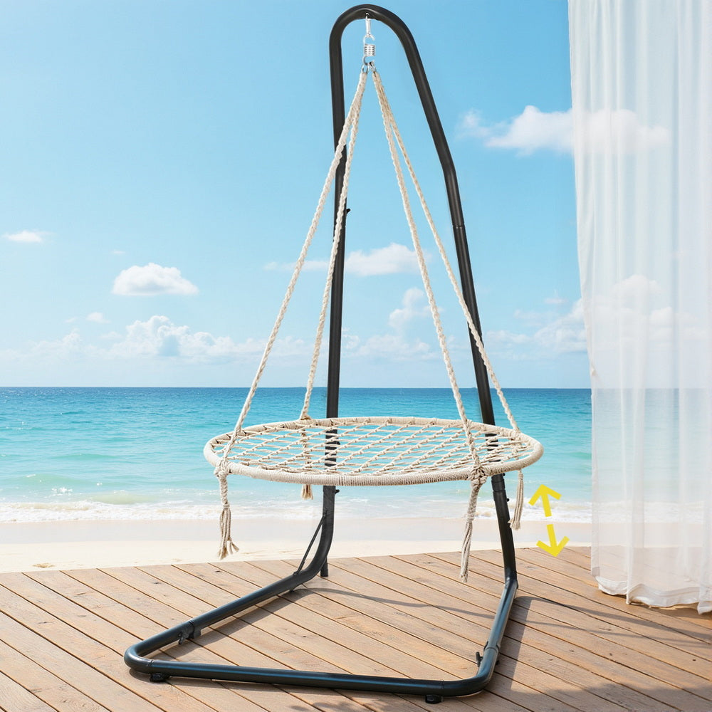 Gardeon Hammock Hanging Chair with Steel Stand-Home &amp; Garden &gt; Hammocks &gt; Hammocks &amp; Accessories-PEROZ Accessories