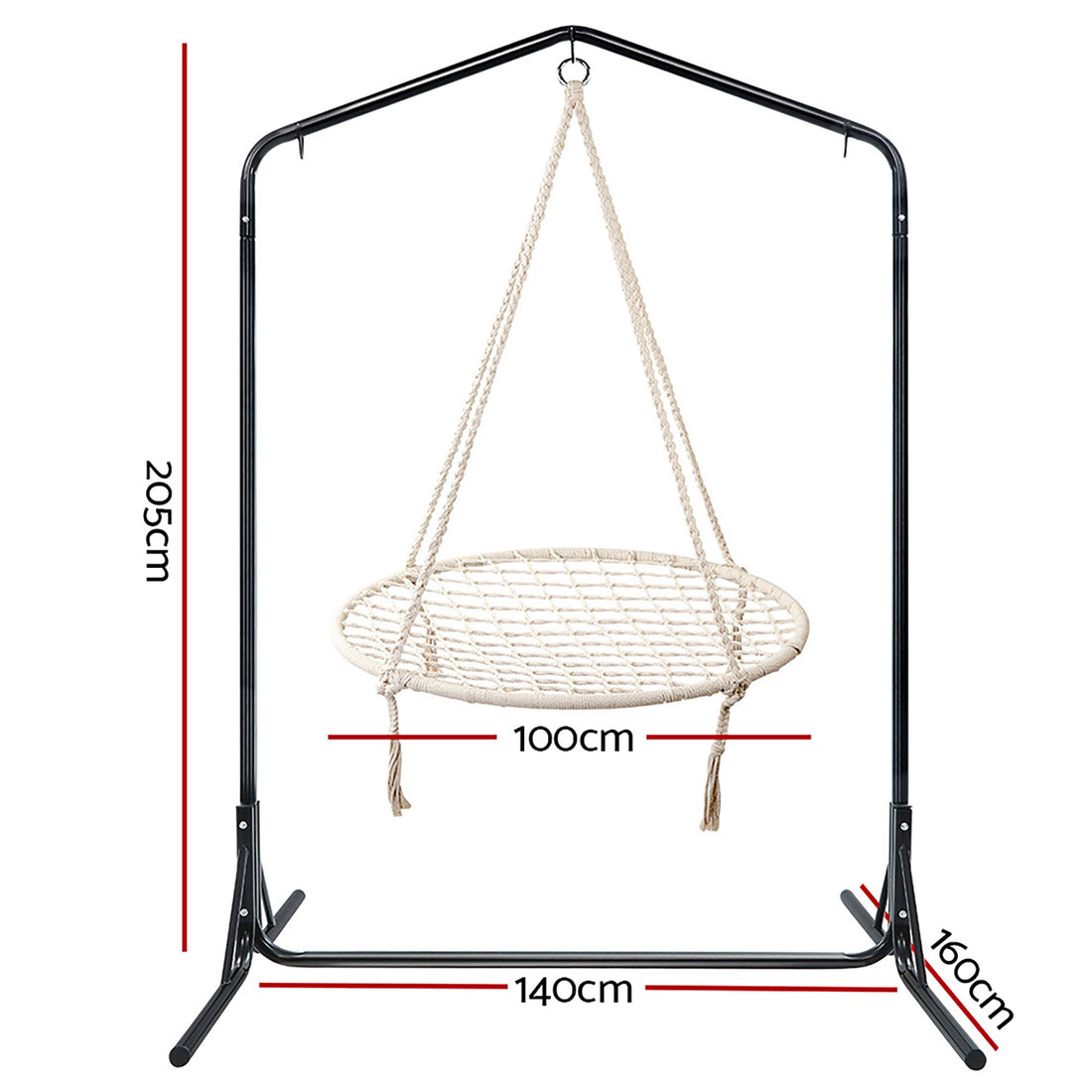 Gardeon Hammock Chair with Stand Nest Web Outdoor Swing 100cm-Hammock-PEROZ Accessories