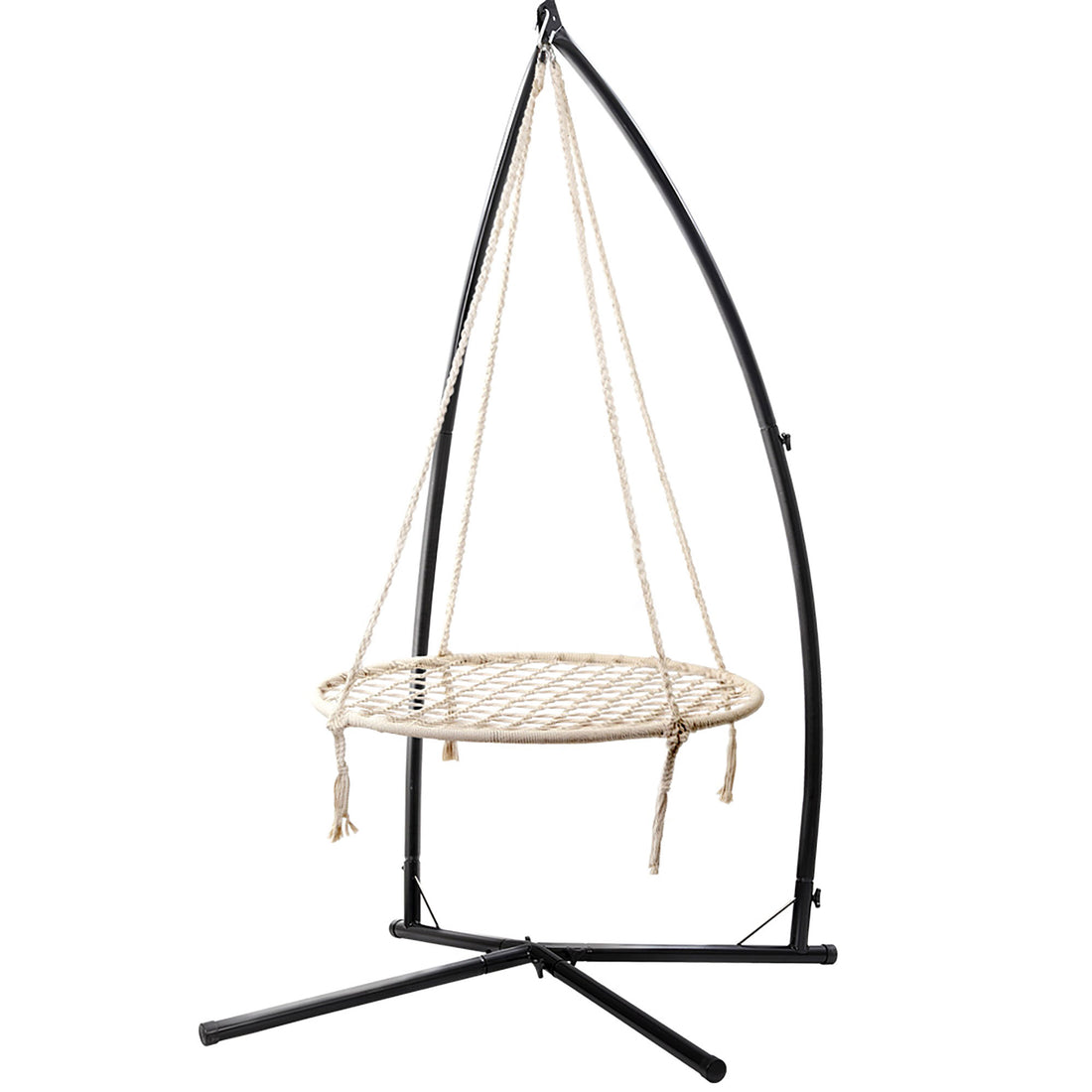 Gardeon Hammock Chair Nest Web Outdoor Swing with Steel Stand 100cm-Hammock-PEROZ Accessories