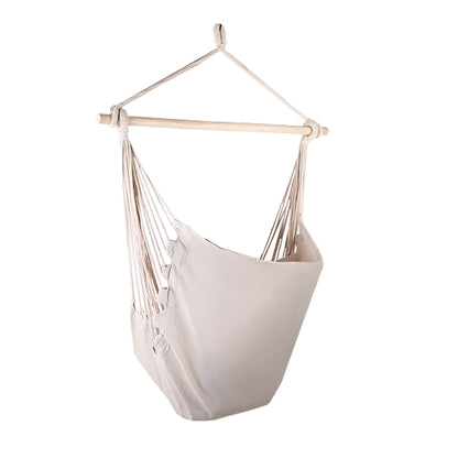 Gardeon Hammock Chair Outdoor Camping Hanging Hammocks Cushion Pillow Cream-Hammock-PEROZ Accessories