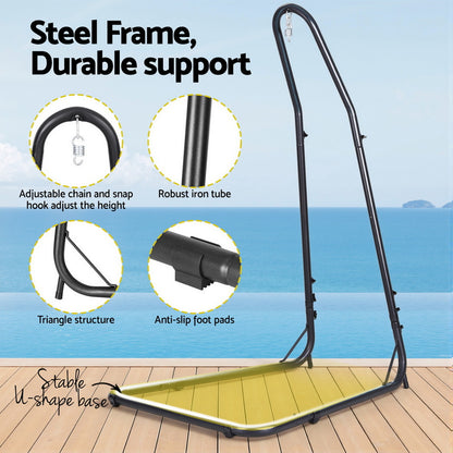 Gardeon Hammock Chair with Heavy Duty Steel Stand-Home &amp; Garden &gt; Hammocks &gt; Hammocks &amp; Accessories-PEROZ Accessories