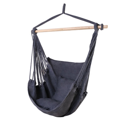 Gardeon Hammock Chair Outdoor Camping Hanging Hammocks Cushion Pillow Grey-Hammock-PEROZ Accessories