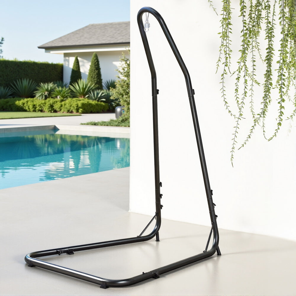 Gardeon Hammock Chair Stand Heavy Duty Steel Frame Black-Furniture &gt; Bar Stools &amp; Chairs &gt; Table &amp; Bar Stools-PEROZ Accessories