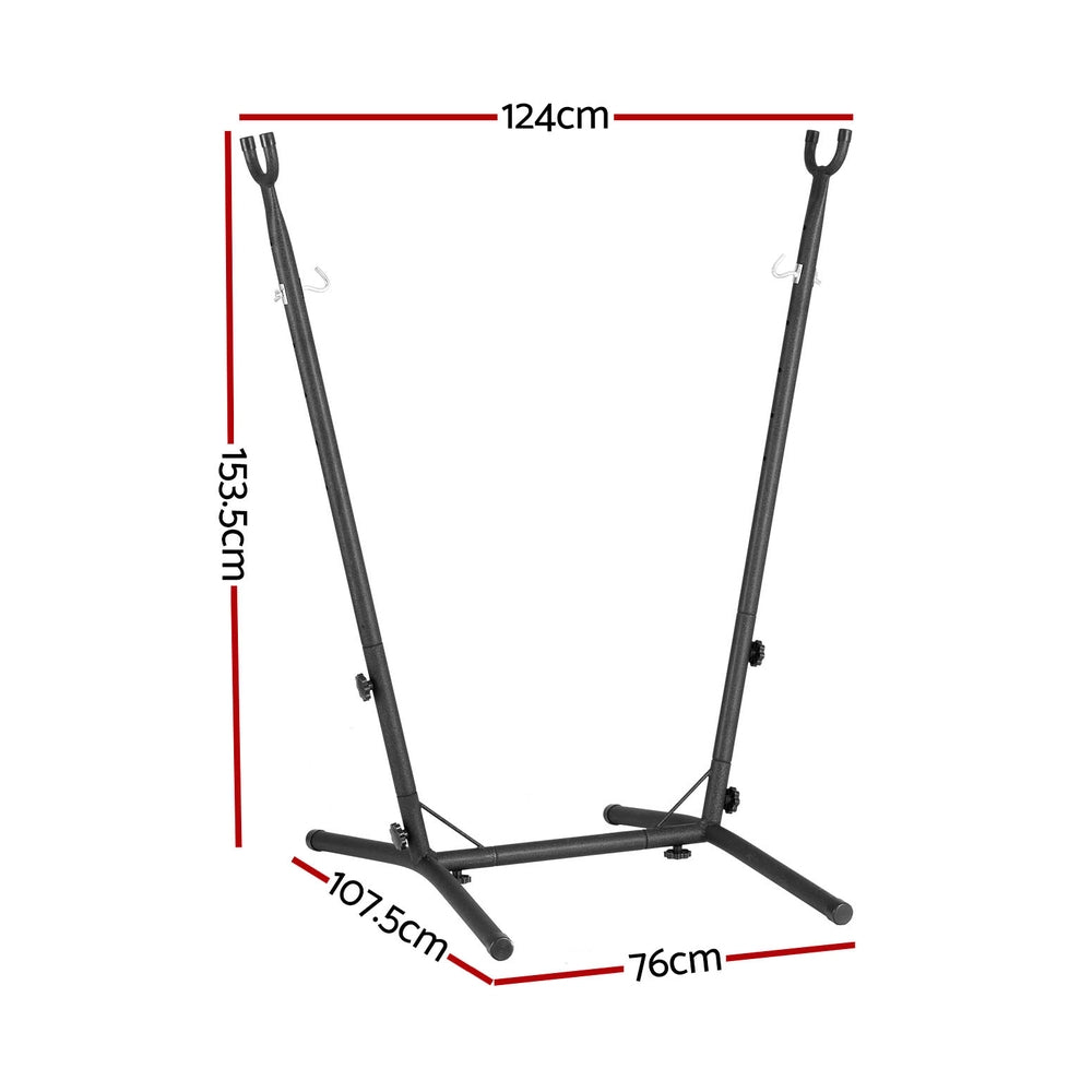 Gardeon Hammock Chair Stand Metal Frame Black-Furniture &gt; Bar Stools &amp; Chairs &gt; Table &amp; Bar Stools-PEROZ Accessories