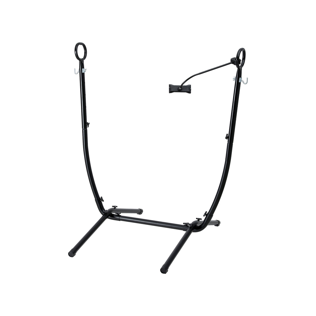 Gardeon Hammock Chair Stand Iron Frame w/ Phone Holder Black-Home &amp; Garden > Hammocks > Hammocks &amp; Accessories-PEROZ Accessories