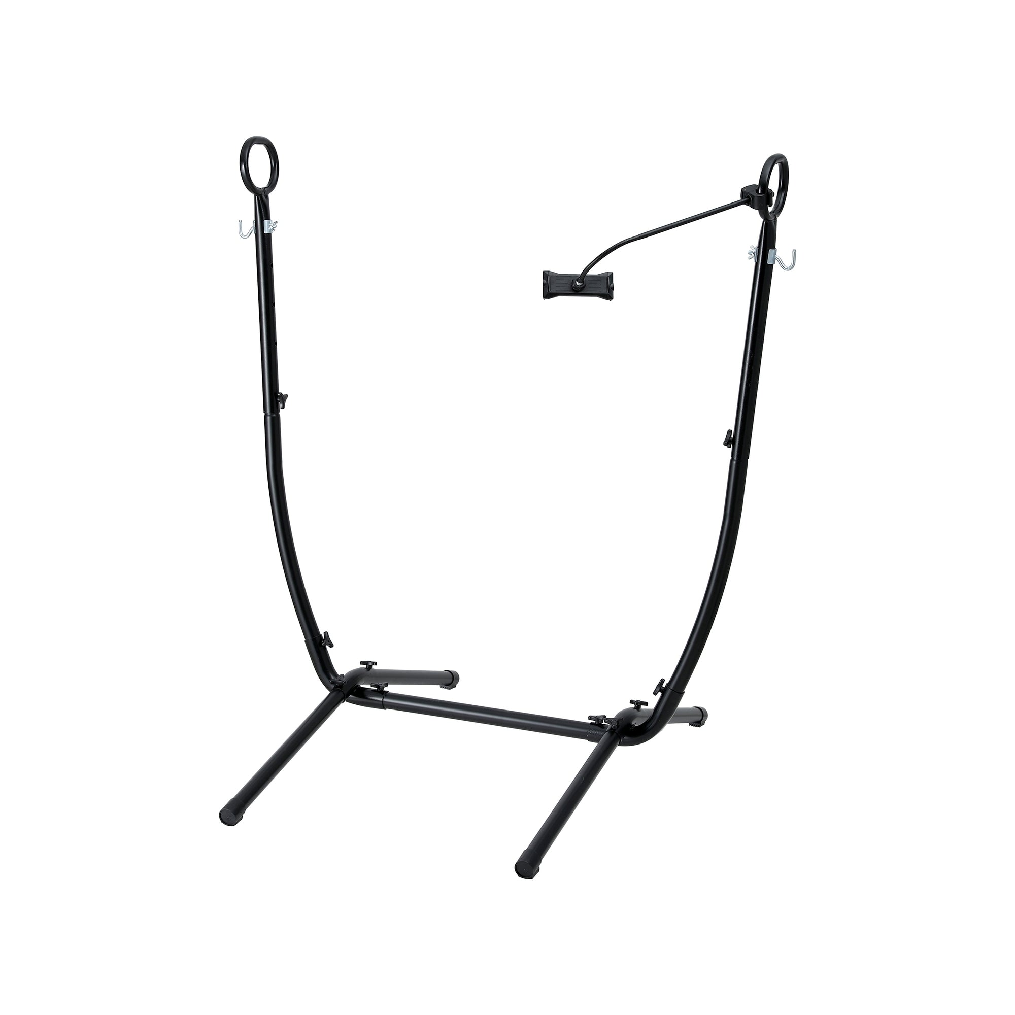 Gardeon Hammock Chair Stand Iron Frame w/ Phone Holder Black-Home &amp; Garden > Hammocks > Hammocks &amp; Accessories-PEROZ Accessories